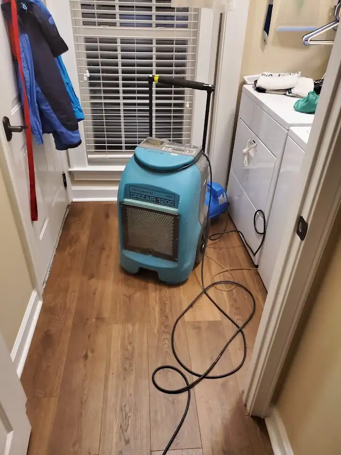 Commercial dehumidifier deployed for Flood Damage Cleanup in Streetsboro