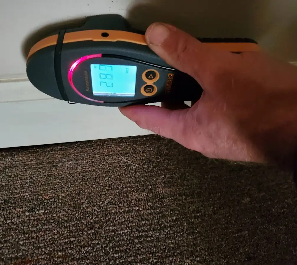 Moisture detection at baseboard during Mold Inspection & Testing in Streetsboro