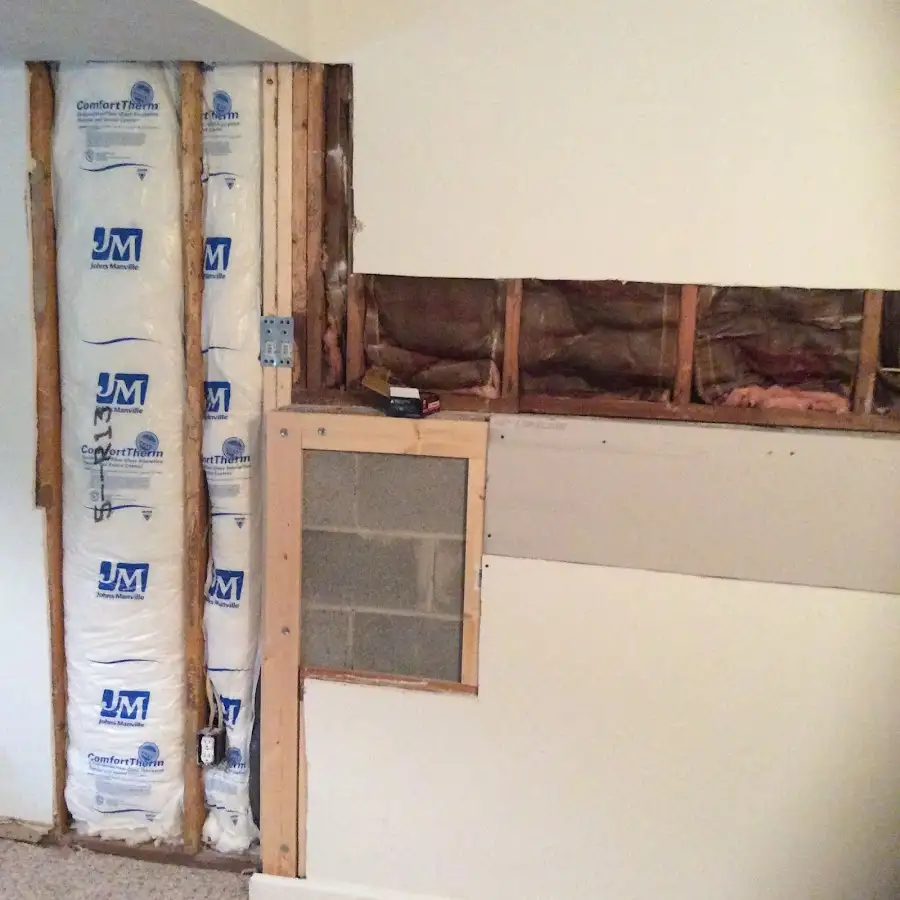 Wall insulation replacement during Basement Flood Cleanup in Streetsboro
